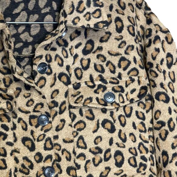 Jodifl leopard print shacket shirt jacket vintage fuzzy soft cozy size small - Picture 5 of 5